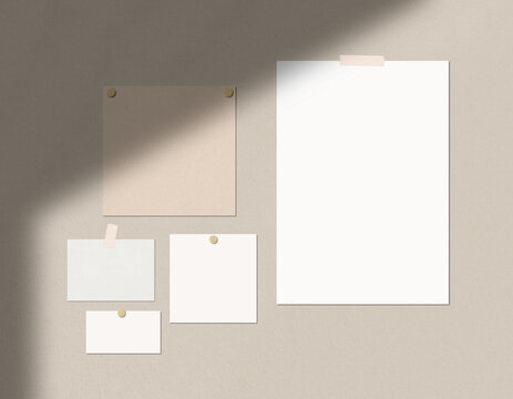 Mood Board Mockup Print Mockup With Shadow Mood Board Scene Stationery Mockup Brand Identity Mockup