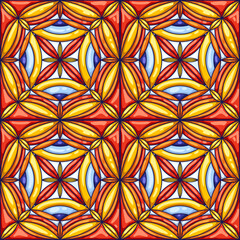 Ceramic tile pattern. Decorative abstract background. Traditional ornate mexican talavera, portuguese azulejo or spanish majolica