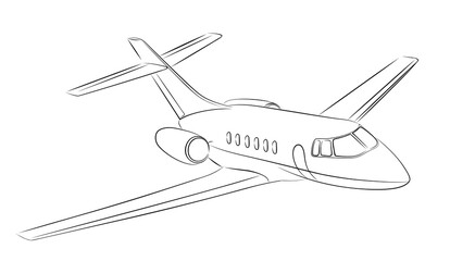 The Sketch of a passenger airliner.