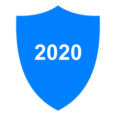 Jahr 2020 und Schild