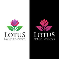 natural Flower lotus logo design two versions