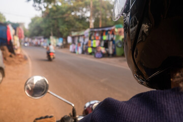 Driving a motorcycle in India
