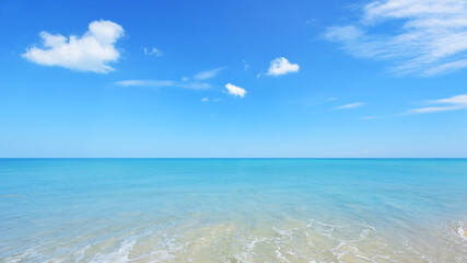 tropical beach and blue sky in nature