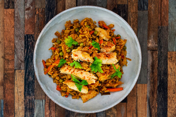curry noodle and cocoa sauce