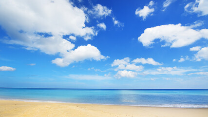 tropical beach and blue sky in nature