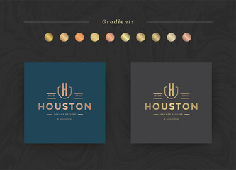 Elegant luxury brand logo design template vector illustration.