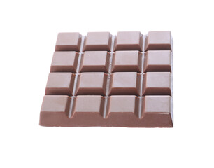 Tasty milk chocolate bar isolated on white