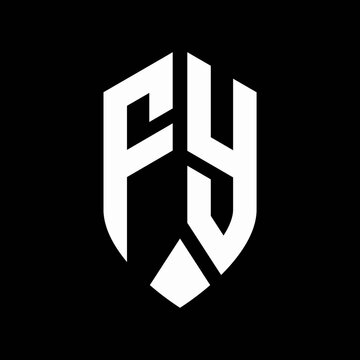 fy logo monogram with emblem shield style design template