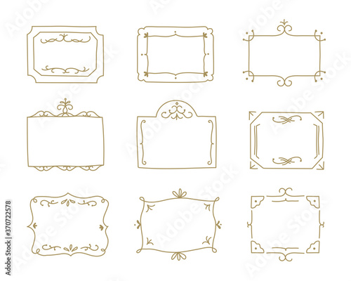 手書きのエレガントなフレームのセット おしゃれ 飾り 枠 上品 額縁 ゴージャス Antique Wall Mural Antiq Yugoro