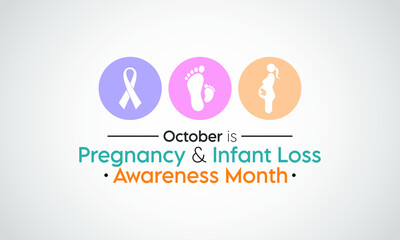 Obraz premium Vector illustration on the theme of Pregnancy and infant loss awareness month observed each year during October.