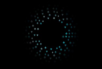 Dark BLUE vector pattern with symbol of cards.