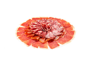 Productos ibéricos jamón, bocadillo serrano y salchichón