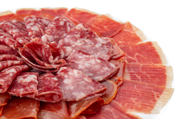 Productos ibéricos jamón, bocadillo serrano y salchichón