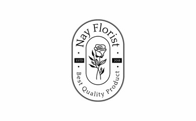 logo template for florist. rose flower logo inspiration .suitable for boutique, spa, salon, beauty, botanical, florist and cosmetic. .vector illustration