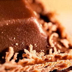 Detailed closeup macro photo Belgian milk chocolate