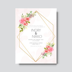 beautiful and elegant floral watercolor wedding invitation