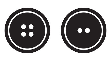 Clothes button icons set logotype. Vector isolated clothing buttons with two and four holes