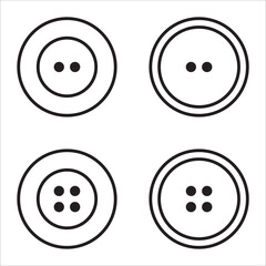 Clothes buttons icon set logotype. Vector isolated clothing buttons in outline style logo