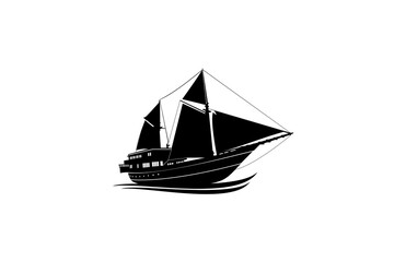 Luxury Royal Yatch Silhouette Logo