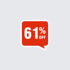 61 discount, Sales Vector badges for Labels, , Stickers, Banners, Tags, Web Stickers, New offer. Discount origami sign banner
