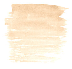 Beige watercolor, background with clear borders and natural splashes. Sand color watercolor brush stains. Copy space.