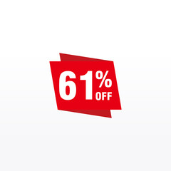 61 discount, Sales Vector badges for Labels, , Stickers, Banners, Tags, Web Stickers, New offer. Discount origami sign banner