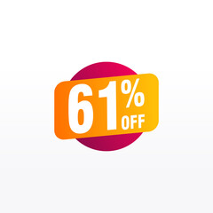 61 discount, Sales Vector badges for Labels, , Stickers, Banners, Tags, Web Stickers, New offer. Discount origami sign banner