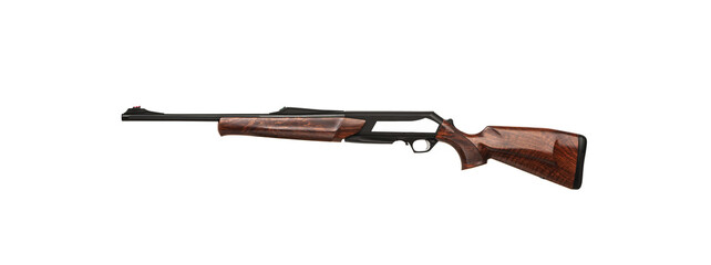 modern semi-automatic hunting rifle isolated on white