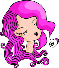 vector illustration drawing beauty face 