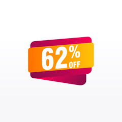 62 discount, Sales Vector badges for Labels, , Stickers, Banners, Tags, Web Stickers, New offer. Discount origami sign banner