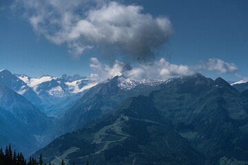 Fototapeta na wymiar Mountain landscape with clouds, view to the Grossglockner, Austria