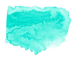 Bright azure sea watercolors, a background with clear borders and natural splashes. Blue isolated watercolor brush stains. With copy space for text.