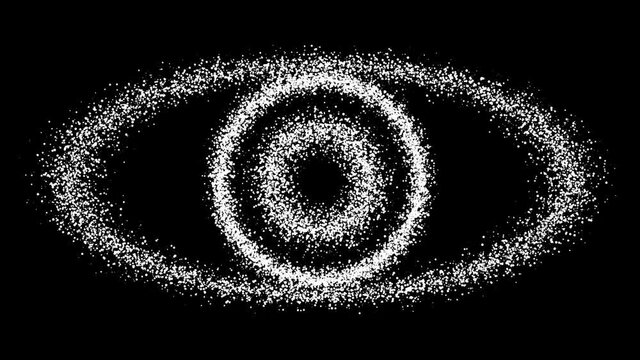 Hypnotic eye.

Eye shape made by a cloud of moving particles.