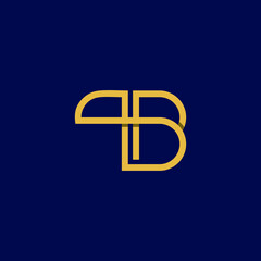 Fototapeta premium Elegant logo TB letters initials monogram, combination overlapping two letters T and B marks, TB BT abstract vector logo monogram template