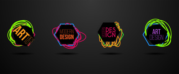 Modern design graphics. Dynamic hipster frame stylish background