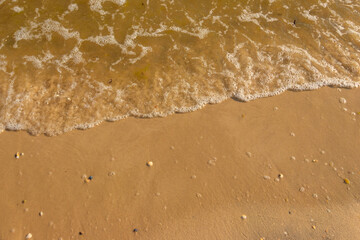 Fototapeta na wymiar Soft wave of sea on sandy beach