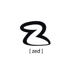 Z Letter logo icon sign concept Graphic Alphabet symbol corporate business identity Hand drawn Modern cartoon design style Fashion print clothes apparel greeting invitation card banner badge poster