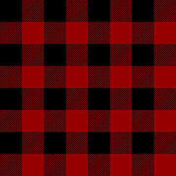 Tartan plaid. Scottish pattern in black and maroon cage. Scottish cage. Traditional Scottish checkered background. Seamless fabric texture. Vector illustration