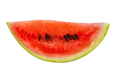 Slice of the fresh sweet red watermelon isolated on white background