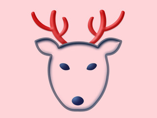 Elch auf Rosa Hintergrund.