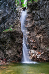 Fototapeta na wymiar Wanderung zu den Lainbach Wasserfällen bei Kochel am See Bayern