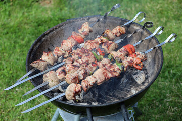 Traditional meat skewers in Russia