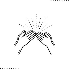 Forgiveness hands  vector icon in outline