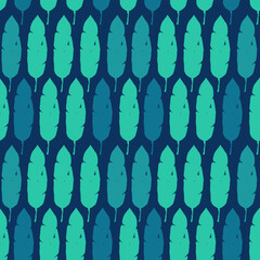 Trendy Tropical Vector Seamless Pattern. Feather Monstera Dandelion Banana Leaves Tropical Seamless Pattern. 