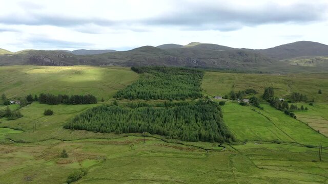 Aerial view of the hills by Glenties in Donegal - Ireland.