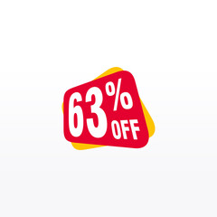 63 discount, Sales Vector badges for Labels, , Stickers, Banners, Tags, Web Stickers, New offer. Discount origami sign banner