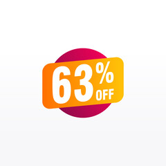 63 discount, Sales Vector badges for Labels, , Stickers, Banners, Tags, Web Stickers, New offer. Discount origami sign banner