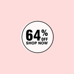 64 discount, Sales Vector badges for Labels, , Stickers, Banners, Tags, Web Stickers, New offer. Discount origami sign banner