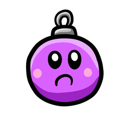 Cartoon Stylized Sad Christmas Bulb