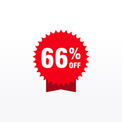 66 discount, Sales Vector badges for Labels, , Stickers, Banners, Tags, Web Stickers, New offer. Discount origami sign banner